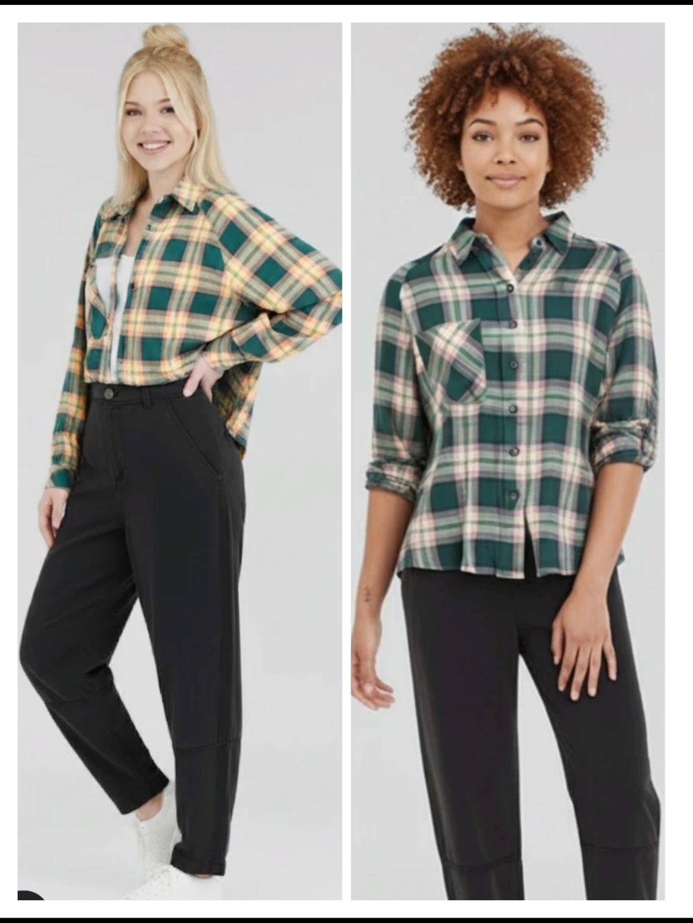 BDG Green Plaid Button-Down Shirt